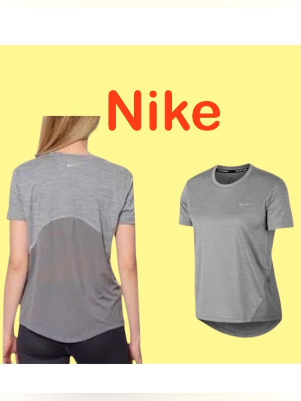 Nike MILER gray running top WOMEN’s athletic shirt size XL